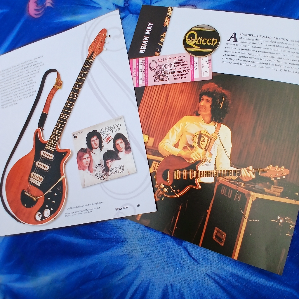 Queen Band Retro Brian May Vintage Guitar Feature Bohemian Rhapsody